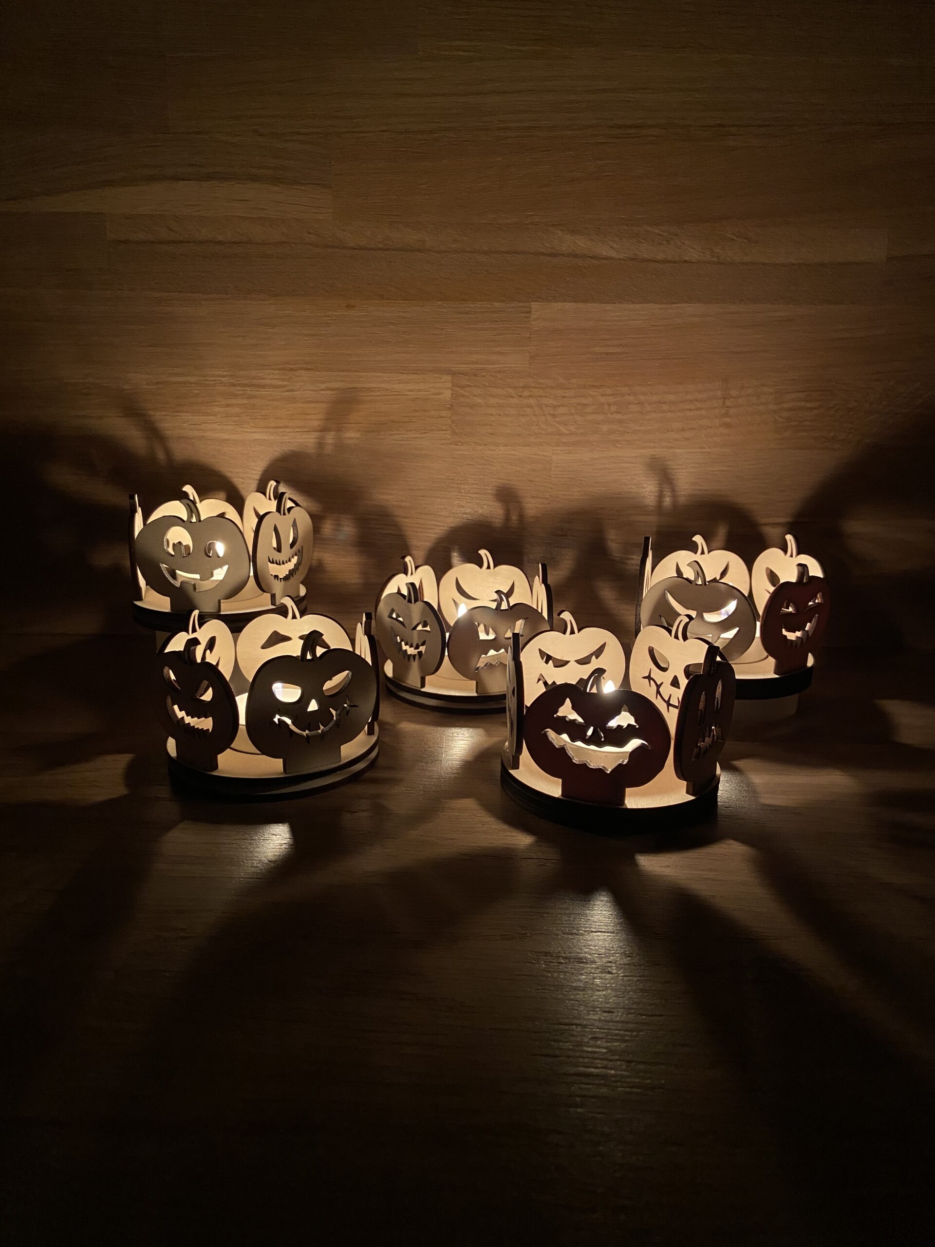 Photophores citrouilles Halloween de nuit