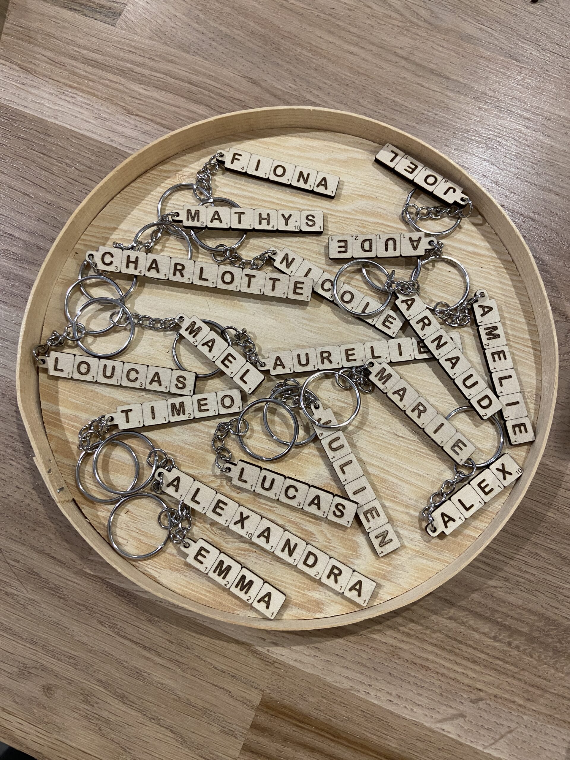 Porte-clés prénom façon Scrabble