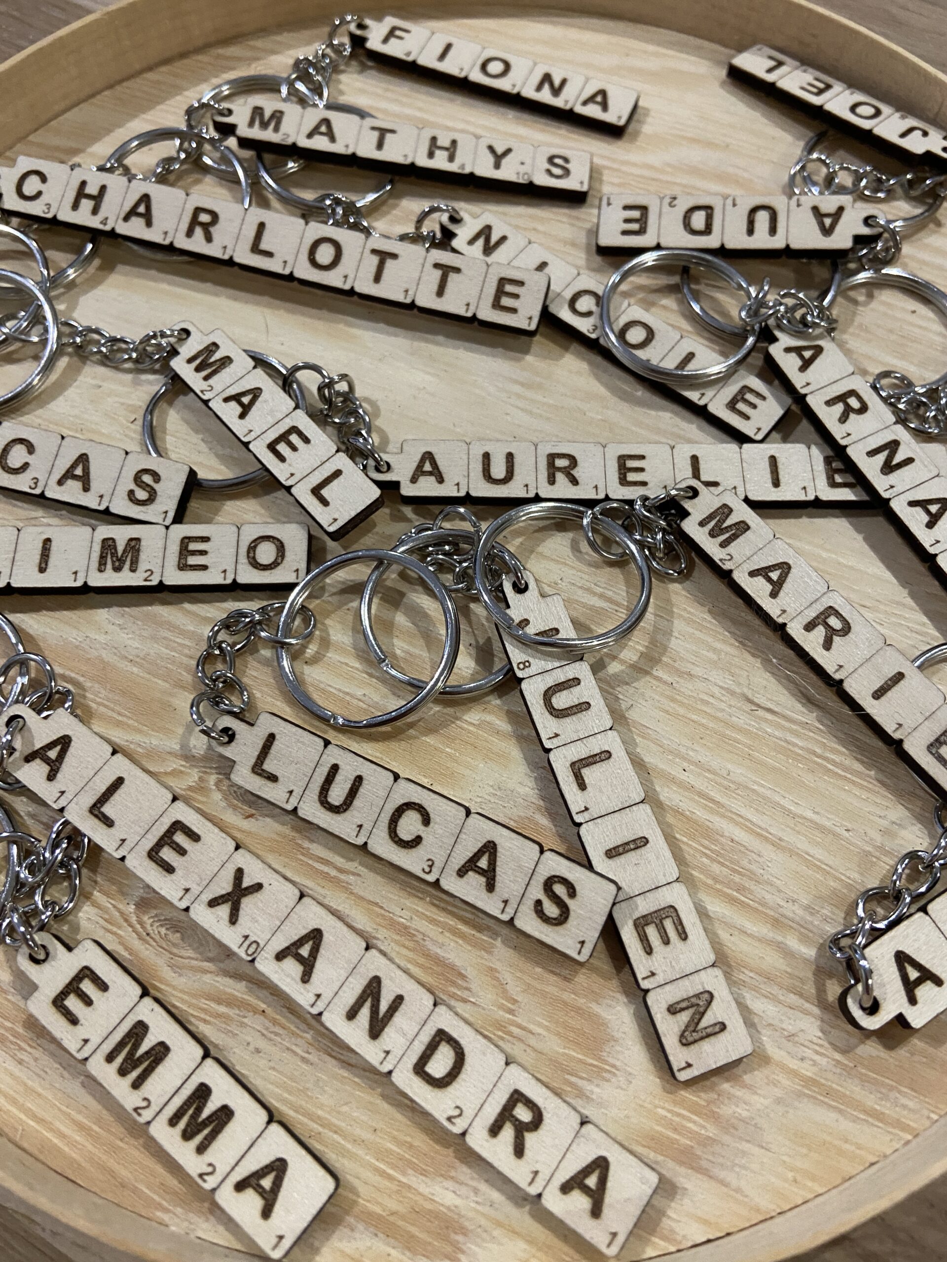 Porte-clés prénom façon Scrabble