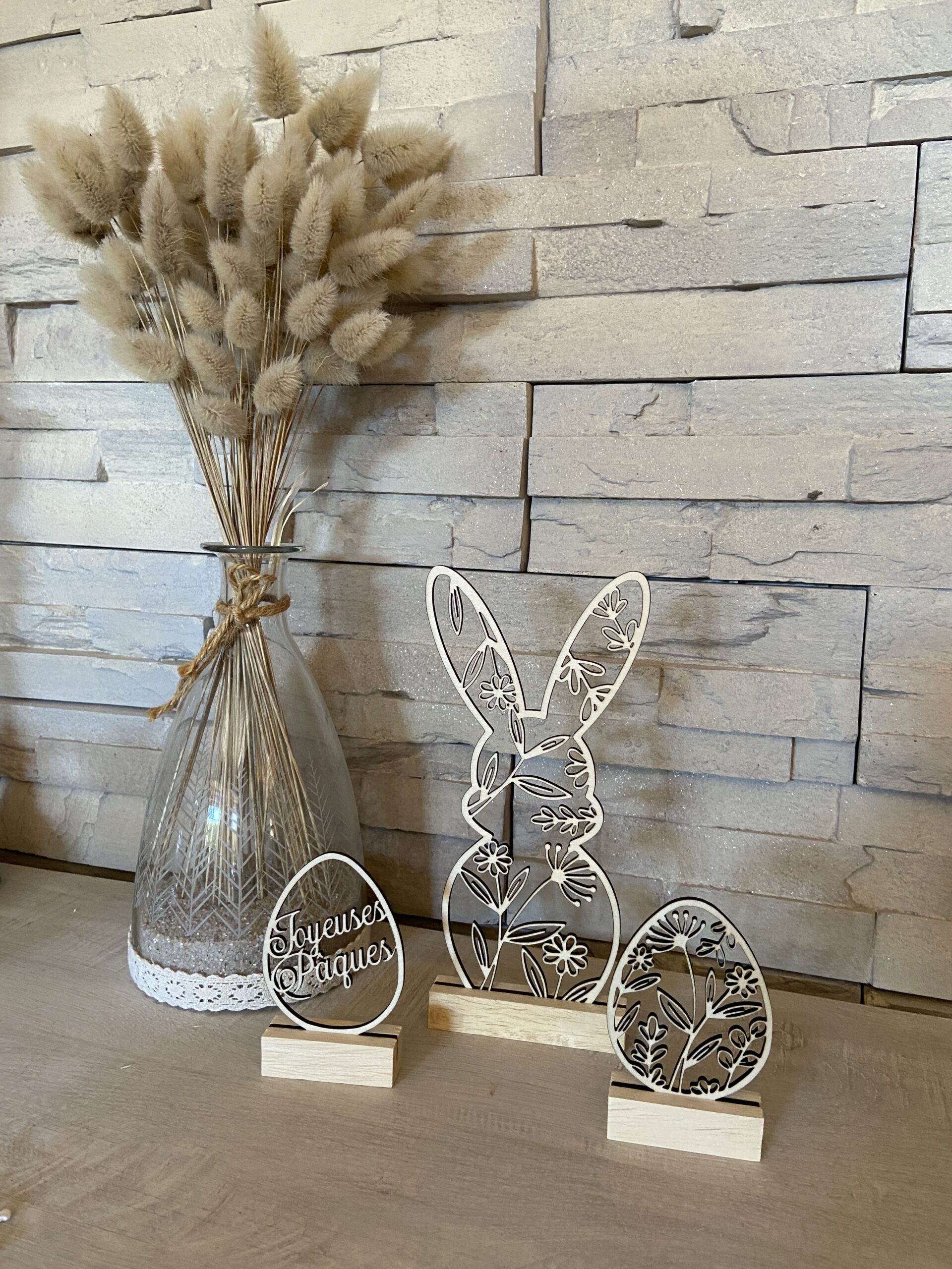 Trio fleuri - petits oeufs