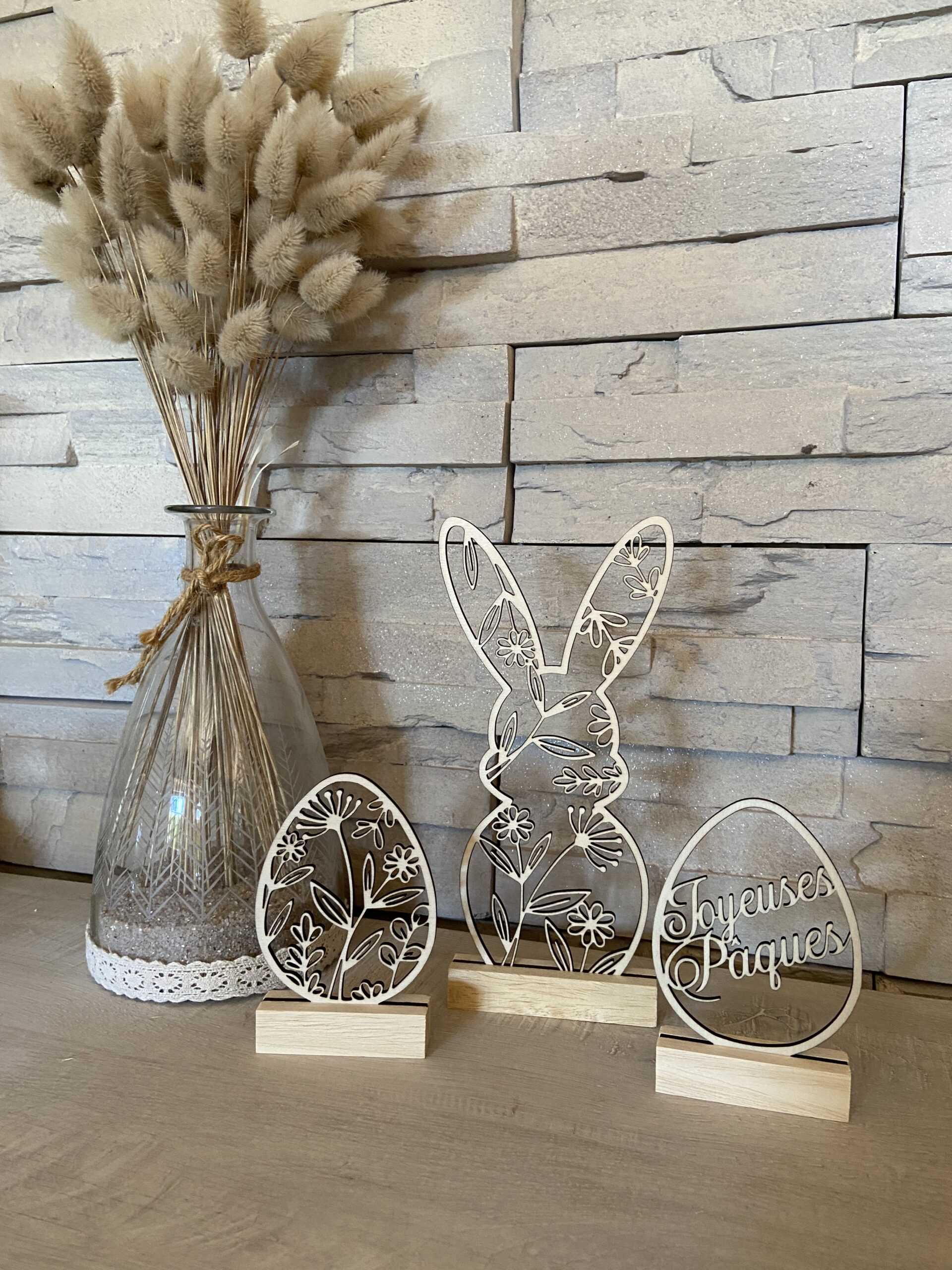 Trio fleuri - grands oeufs