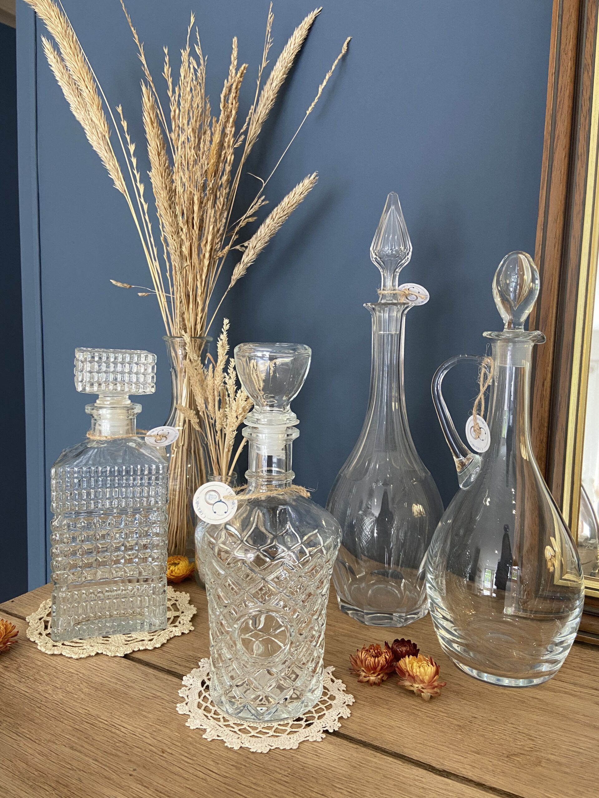 Carafes vintages en verre