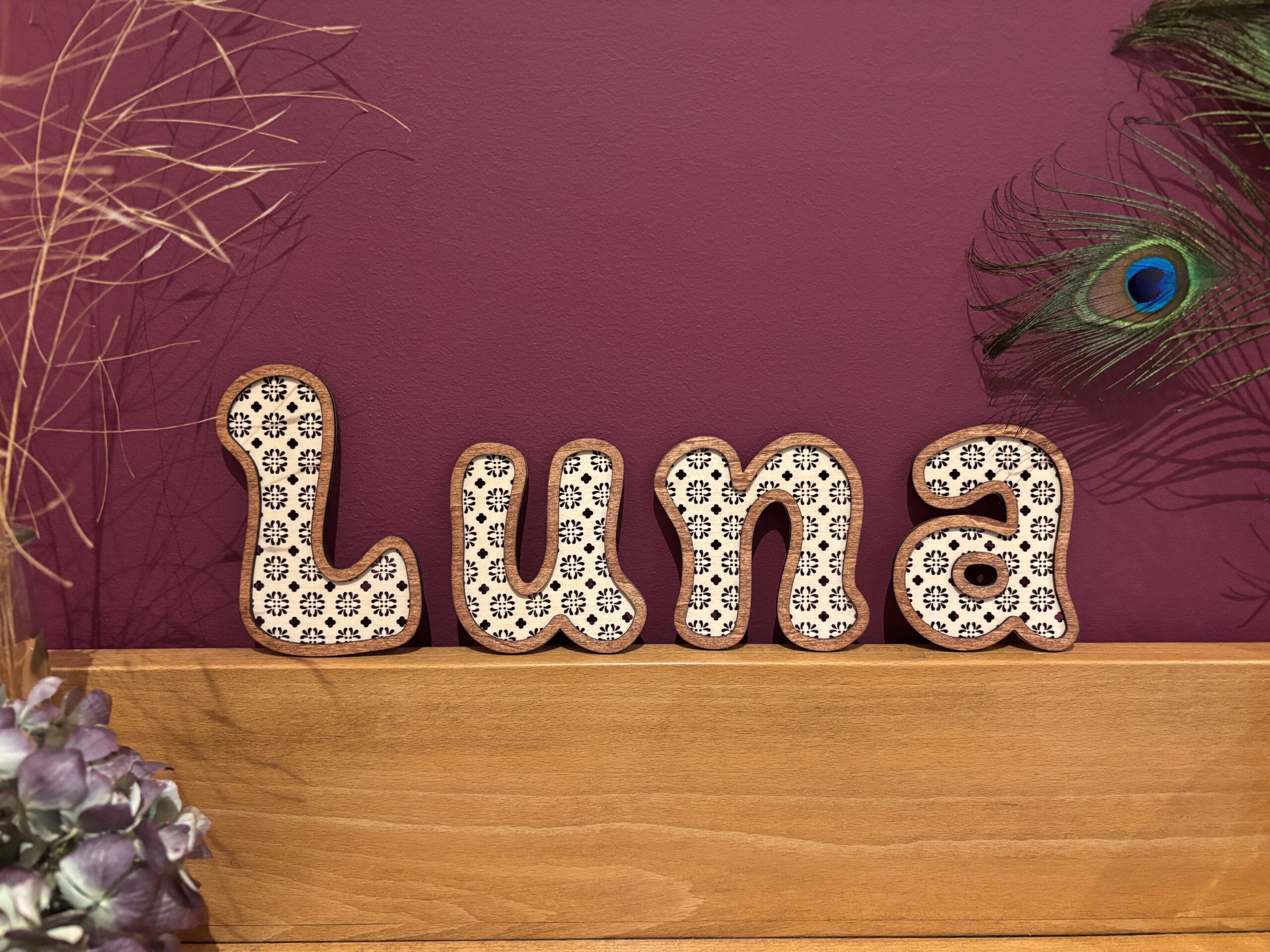 Prénom en bois lettres en relief